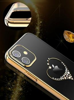 Kingxbar Wish Schutzhülle mit Swarovski-Kristallen iPhone 12 mini gold
